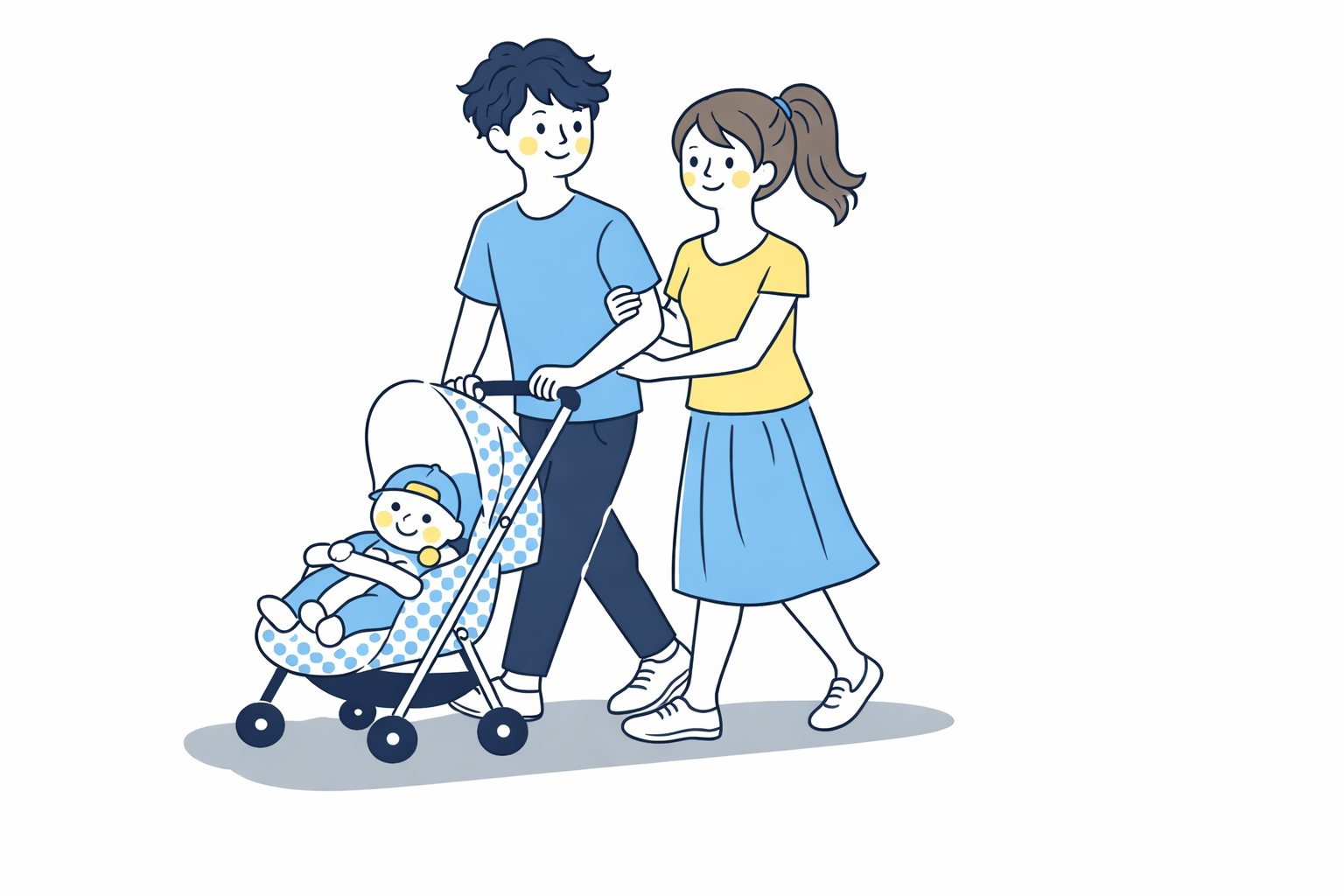 仕事と育児の間で将来に焦りを感じる人物のイラスト